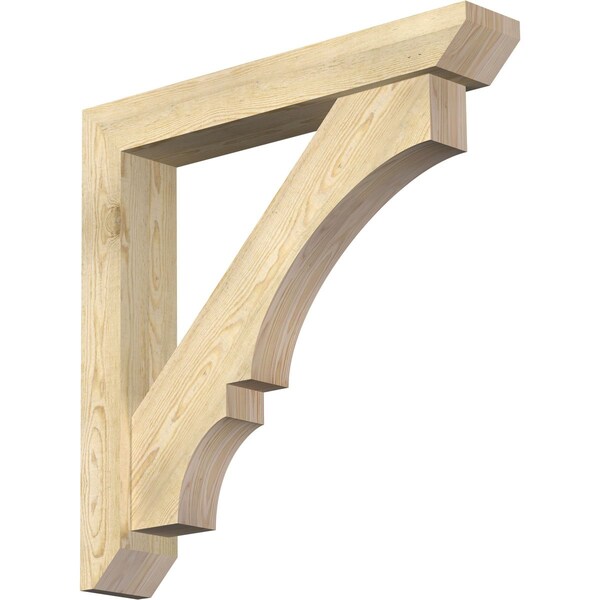 Ekena Millwork Balboa Slat Rough Sawn Bracket w/ Offset Brace, Douglas Fir, 6"W x 36"D x 36"H BKT0604X36X36BOA06RDF - main